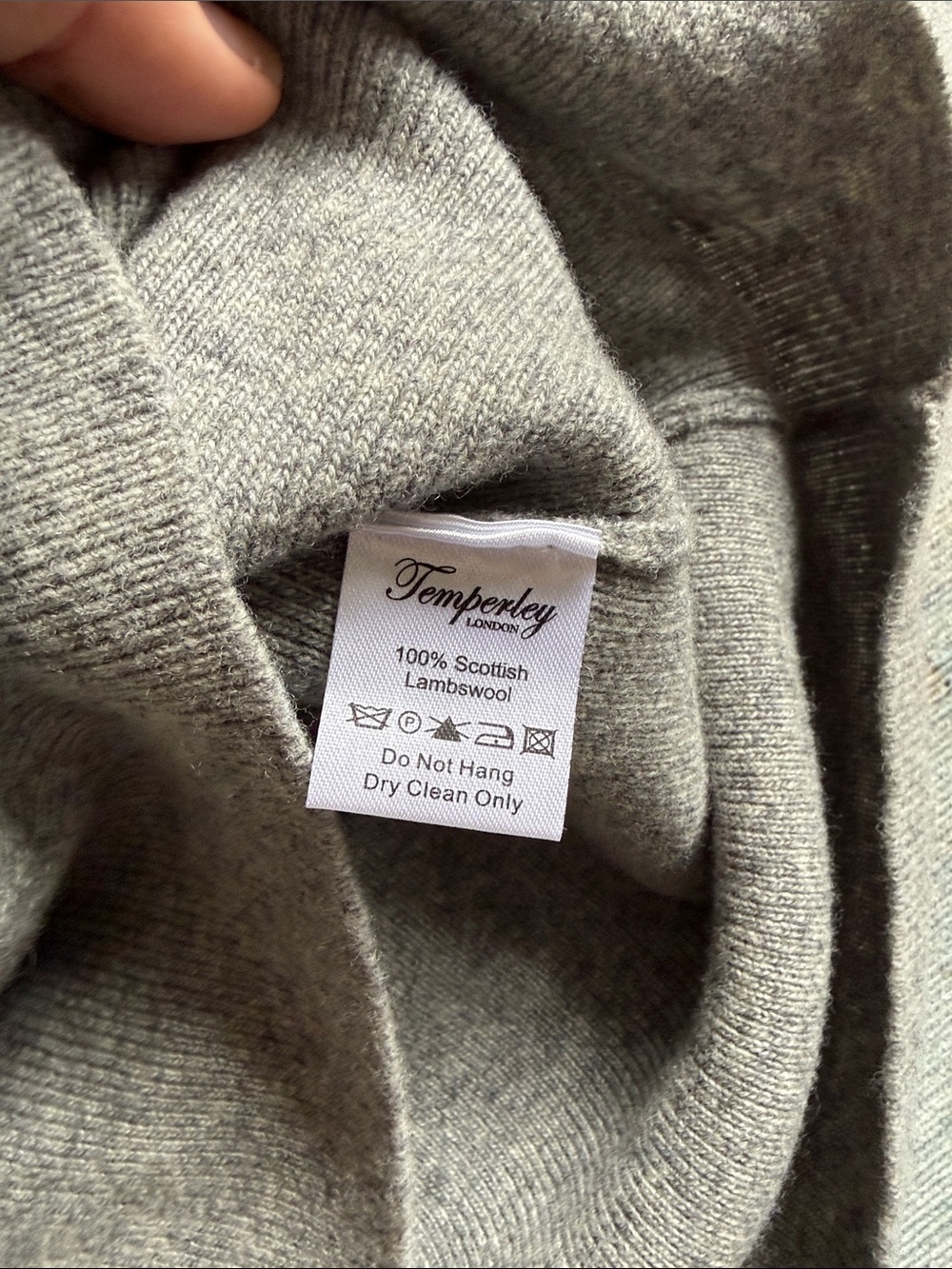 Temperley London Honeycomb Heather Grey Turtleneck Tunic Sweater M - Picture 5 of 8